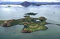 Lac Myvatn : photo aérienne des pseudo-cratères