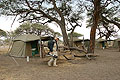 Camp de brousse. Dpart tt le matin  pour un safari photo.