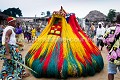 Fête Vaudou. Cérémonie du Zangbeto (gardien de la nuit) dans un village du Sud Togo, long du fleuve Mono. Africa 
 Afrique 
 Benin 
 Bénin 
 Hévé 
 Grand-Popo 
 Mono 
 Vaudoun 
 religion 
 vaudou ,
Togo,
 