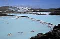 Energie Géothermique. Bain d'eau chaude à 41°C. blue lagoon Islande bain eau chaude géothermie volcan 
