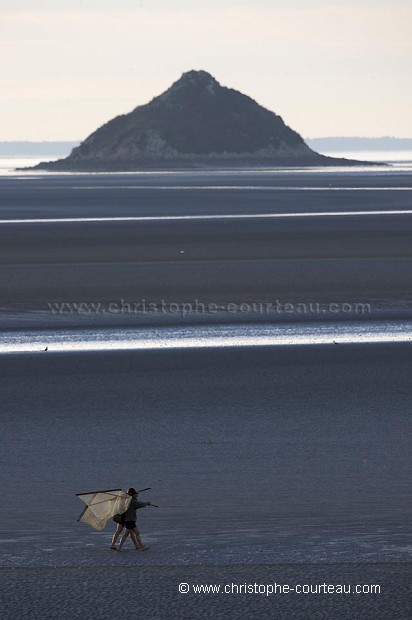 Fishermen in the Bay of the Mont Saint Michel