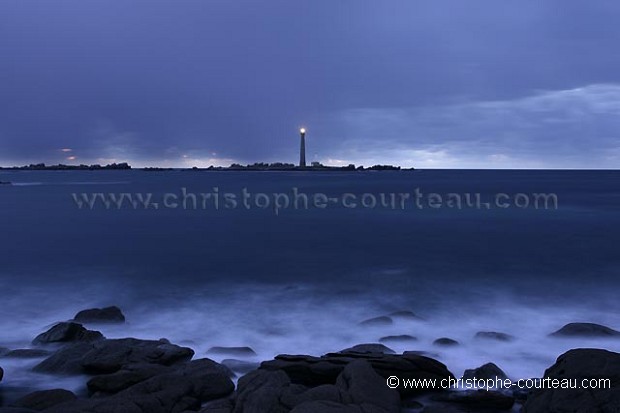 Nocturnal Seascape : The Lighthouse of the Virgin Island (Ile Vierge)