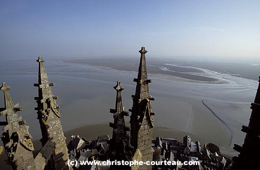 The Bay of Le Mont Saint Michel, view from the summit of the Abbey