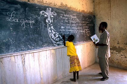 Ecole primaire. Education des enfants à la conservation des Girafes